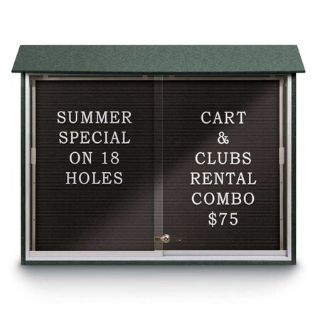 United Visual Products Indoor Enclosed Combo Board, 42"x32", Bronze Frame/Blue & Pumice UVCB4232BZ-BLUE-PUMICE